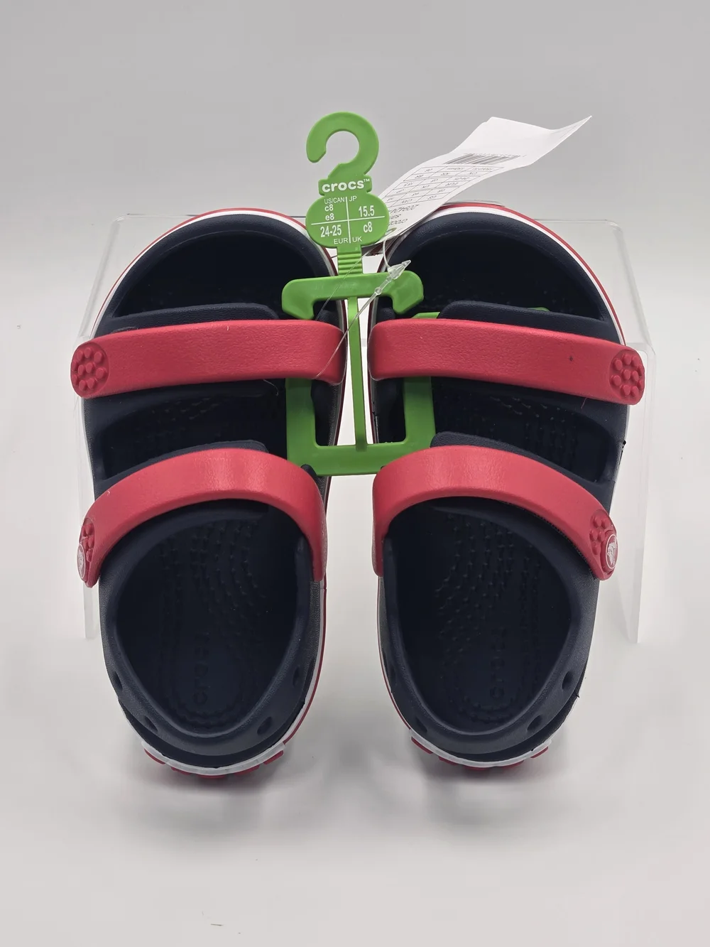 CROCS Crocband Cruise Navy With Red Strap Unisex Sandals Toddler Size C8